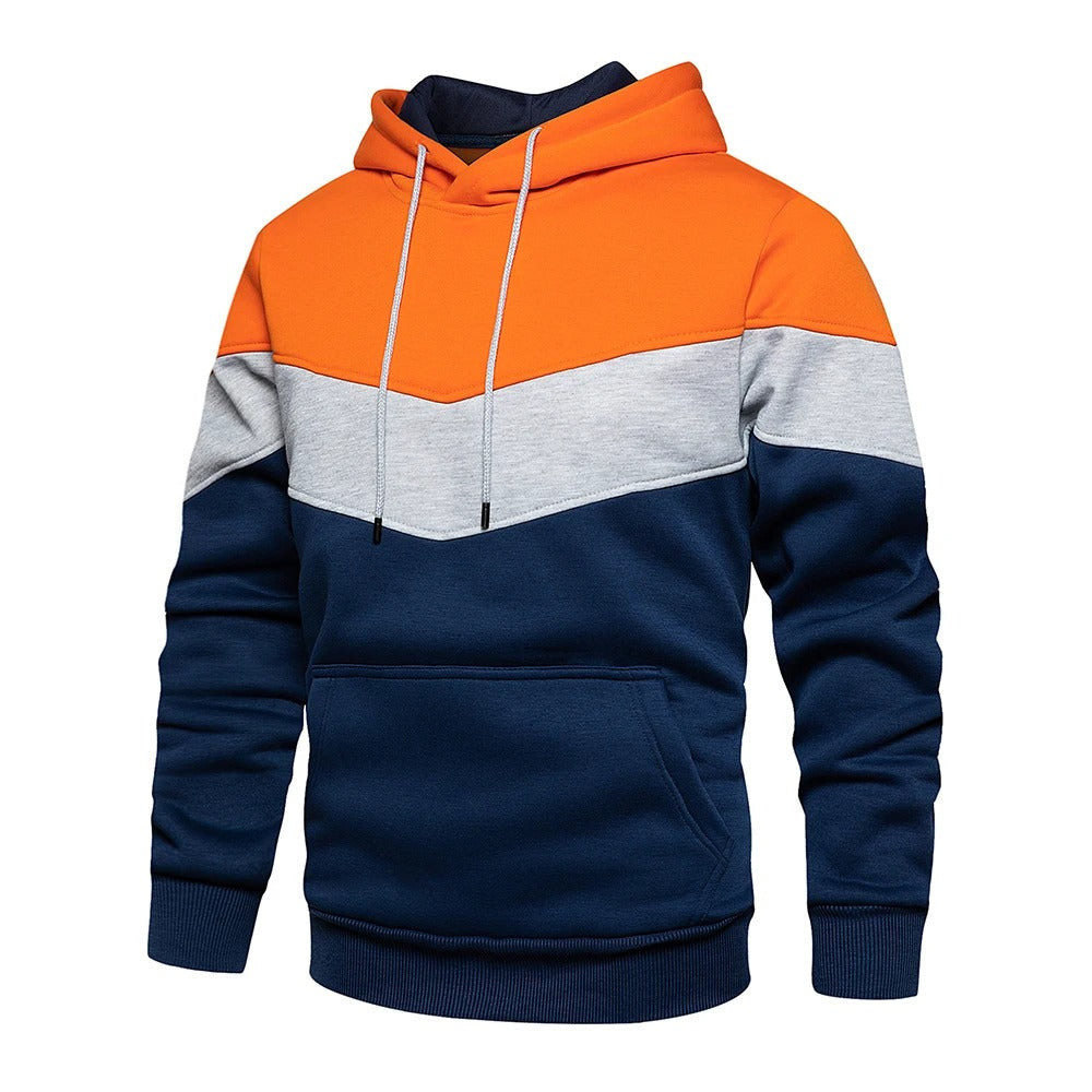 Patchwork Fleece Hoodie för män-Hemnix-Hemnix