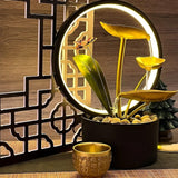 Bordslampa med vattenfontän – Avkopplande LED-dekorationsljus för stiliga bostadsutrymmen Carvallo