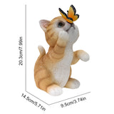 MoonlitPaws Light - Solarbatteridriven kattstaty med fjärilsbelysning Carvallo