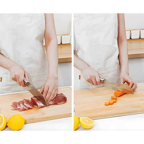 SliceNest Skärbräda – Naturlig Bambu Skärbräda med Handtag Carvallo