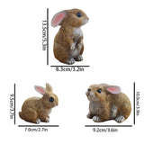 HoppyNest Statue - Dekorativt 3-delat kaninträdgårdsstaty-set Carvallo