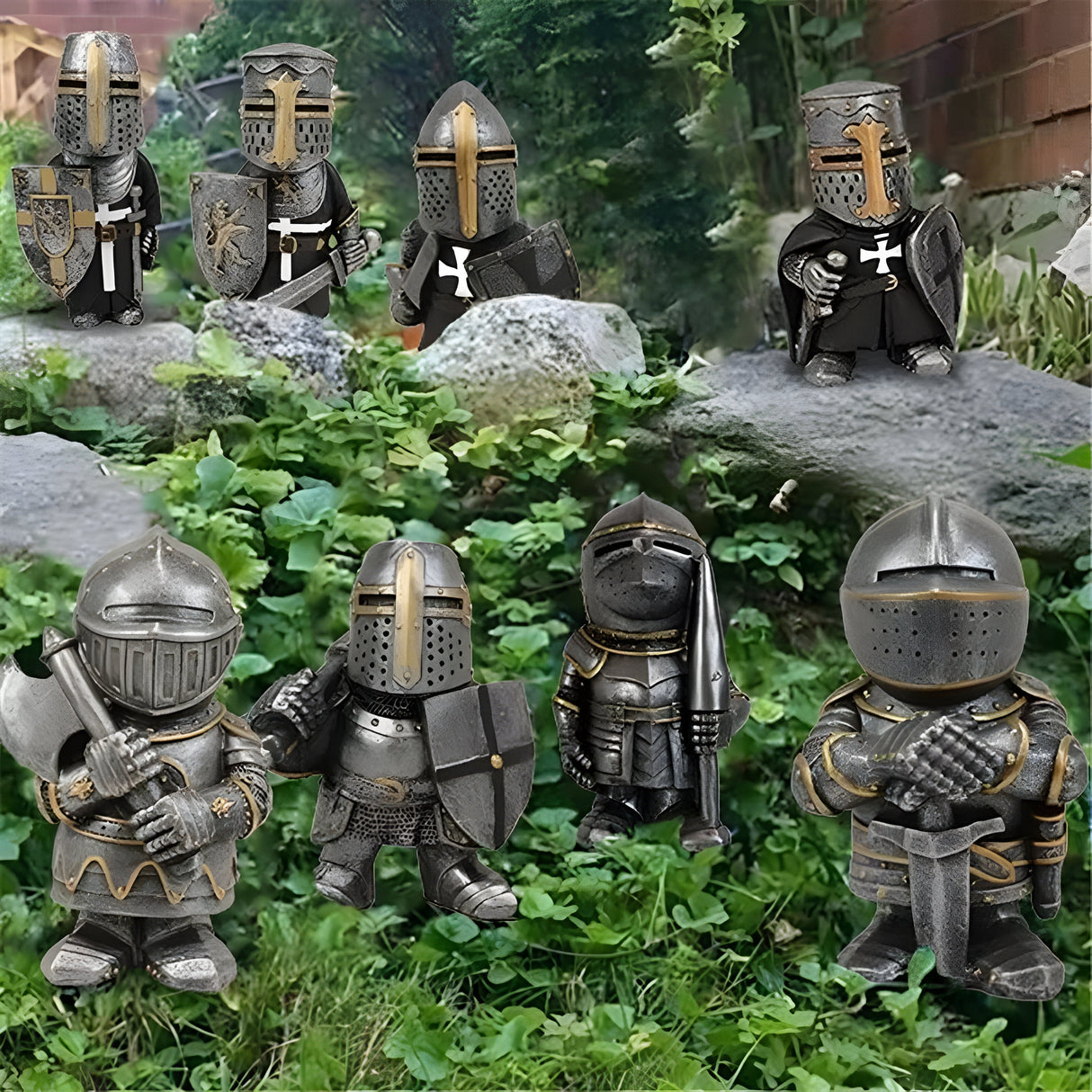 NobleKnight Staty - Miniatyr Riddare Trädgårdsstaty Carvallo