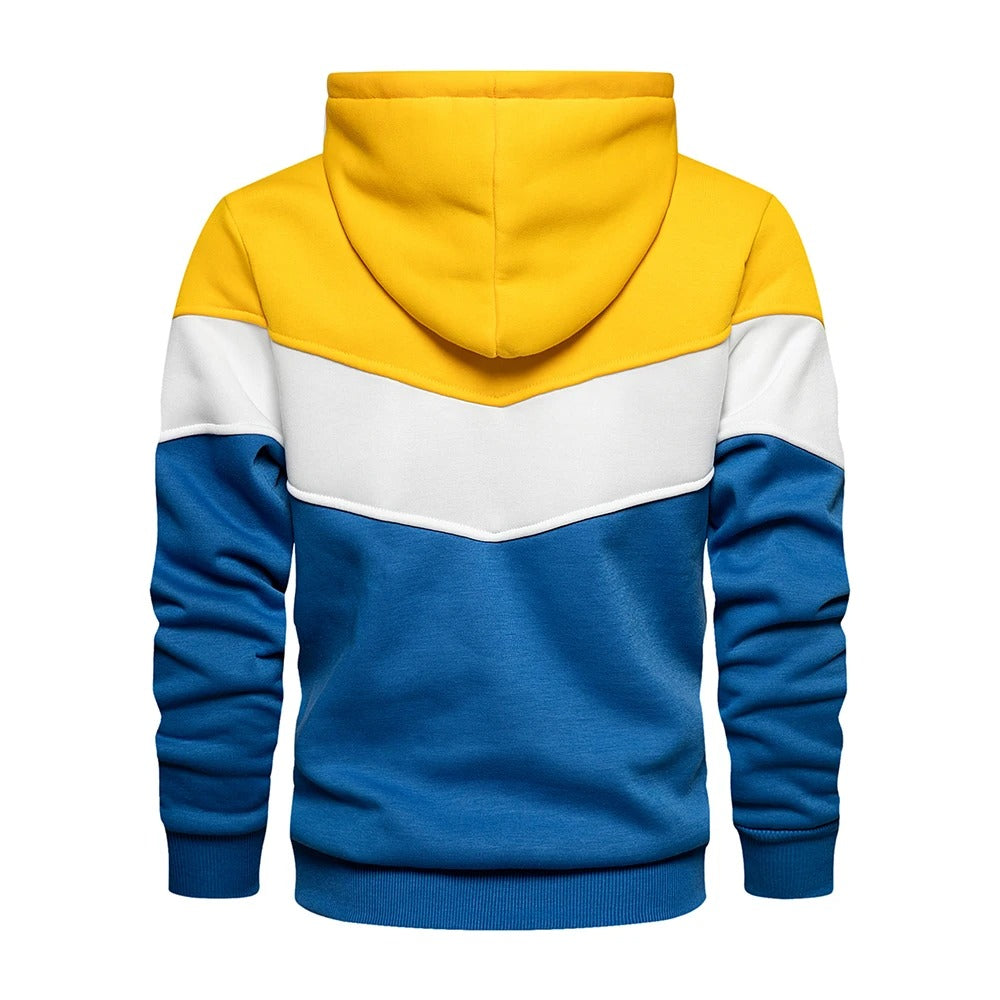 Patchwork Fleece Hoodie för män-Hemnix-Hemnix