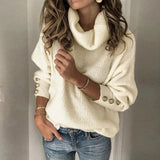 Vintage Turtleneck Sweater för kvinnor
