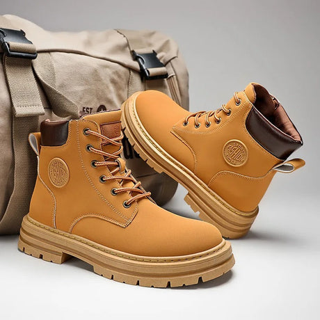 Retro läderstövlar för män-Hemnix-Khaki-39-Hemnix