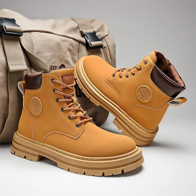 Retro läderstövlar för män-Hemnix-Khaki-39-Hemnix