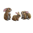 HoppyNest Statue - Dekorativt 3-delat kaninträdgårdsstaty-set Carvallo