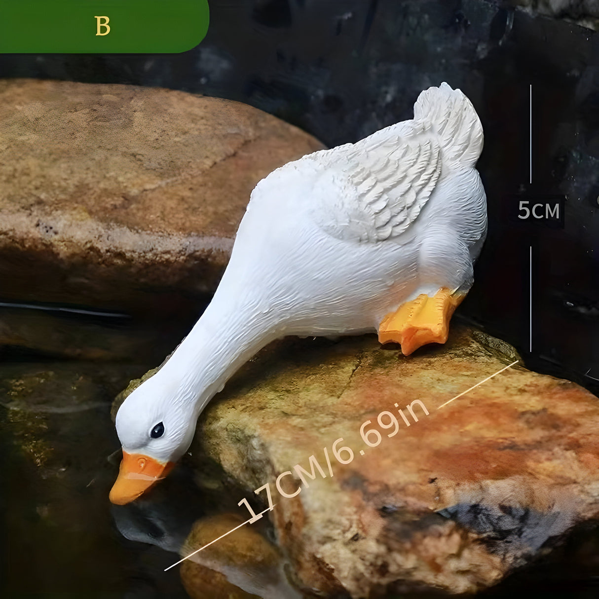 PuddlePals Skulptur – Lantstil Anka & Gås Figur Carvallo