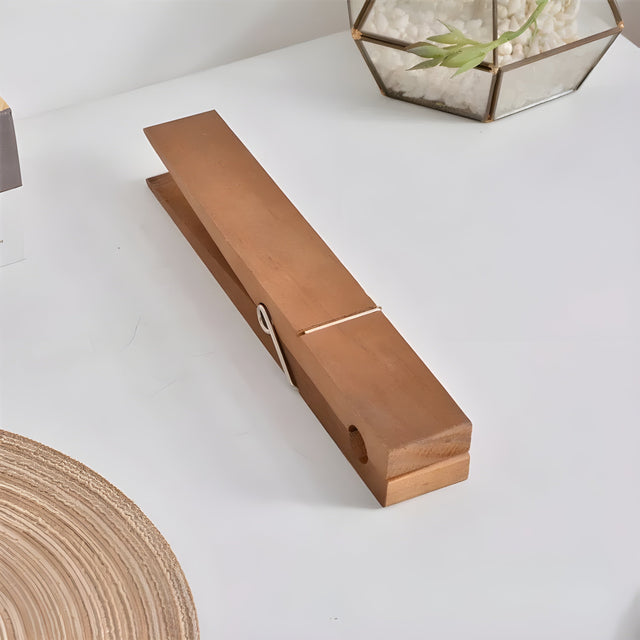 PineGrip Handdukshållare - Elegant badrumshanddukklämma av trä Carvallo