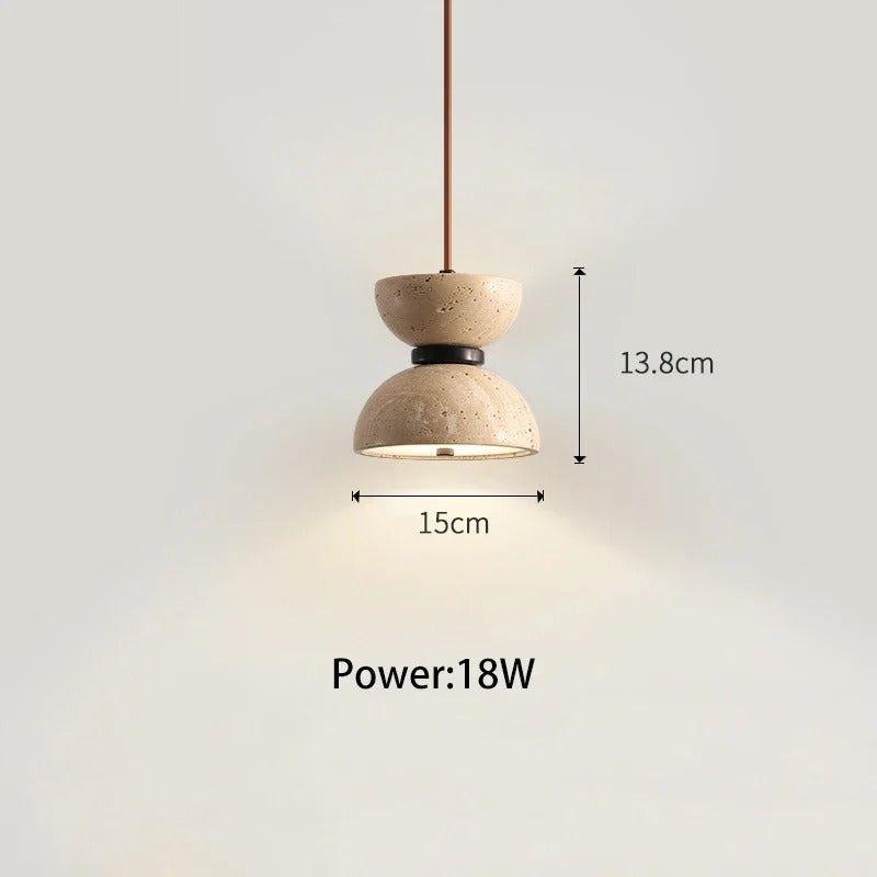 GlowZen Lampa - Rumsinredning Travertin LED Pendellampor - Wabi Sabi Carvallo