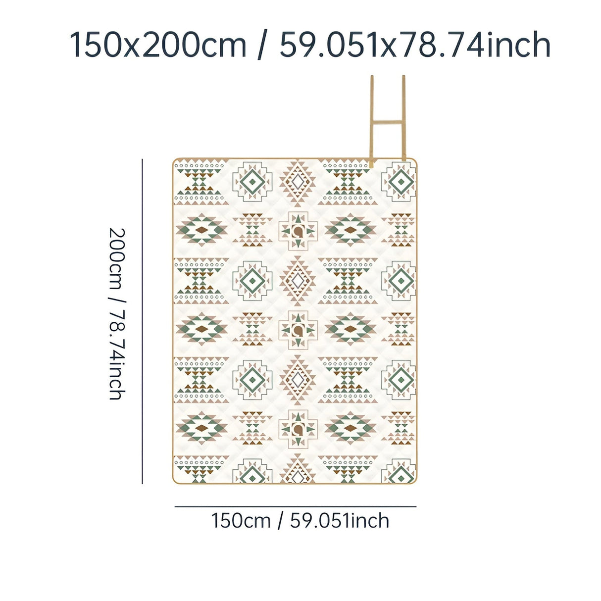 Picknickfilt med rutigt mönster – Vattentålig & Fällbar | Idealisk för Park, Strand & Camping Carvallo