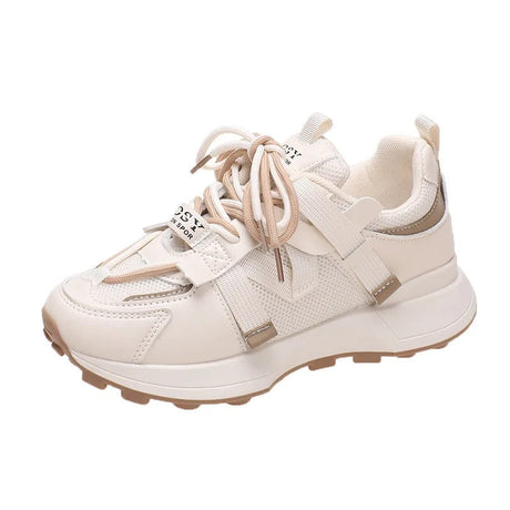 Andningsaktiva färgade sneakers för kvinnor-Hemnix-Beige-35-Hemnix
