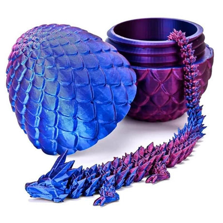 MystiCore - 3D-printat drakägg med rörlig minidrake – en magisk detalj för skrivbordet eller barnrummet-Action & Toy Figures-BB-Strålande lila-Hemnix