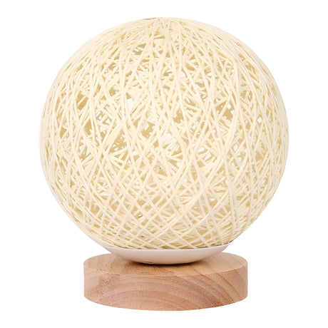 TwineGlow Lampa - Modern USB-uppladdningsbar Rattan Bordslampa Carvallo