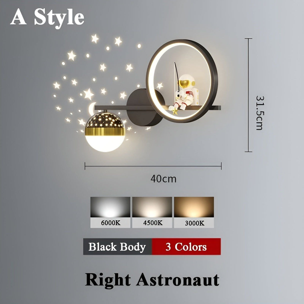 AstroGlow Lampa - Modern Barn Stjärnhimmel Projektor LED Vägglampa Carvallo
