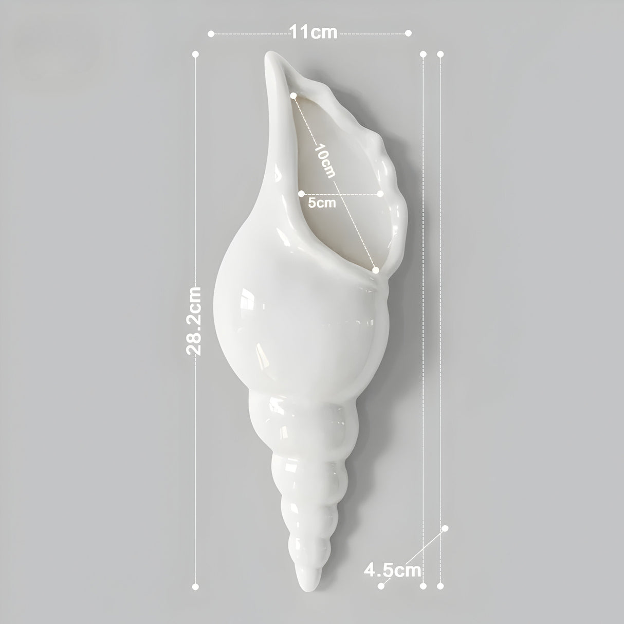 PearlShell Vas - Modern Vit Keramisk Snäcka Blomvas Carvallo