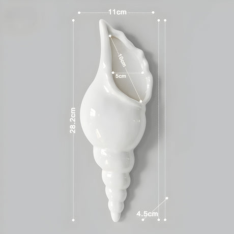 PearlShell Vas - Modern Vit Keramisk Snäcka Blomvas Carvallo