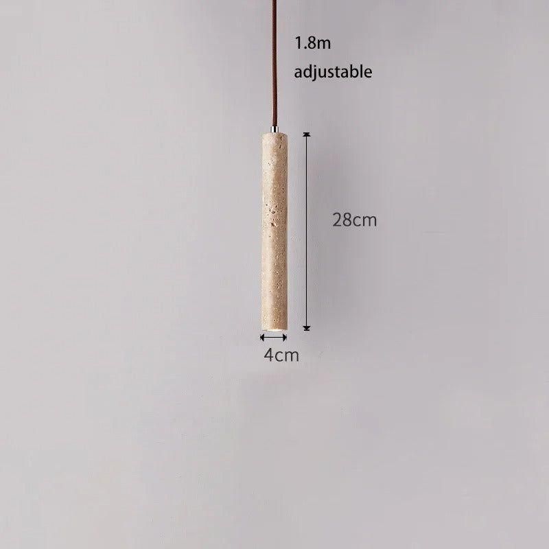 Radiance - Minimalist Lång Linje Travertin Wabi-Sabi Stil LED Kandelaber Ljus Carvallo