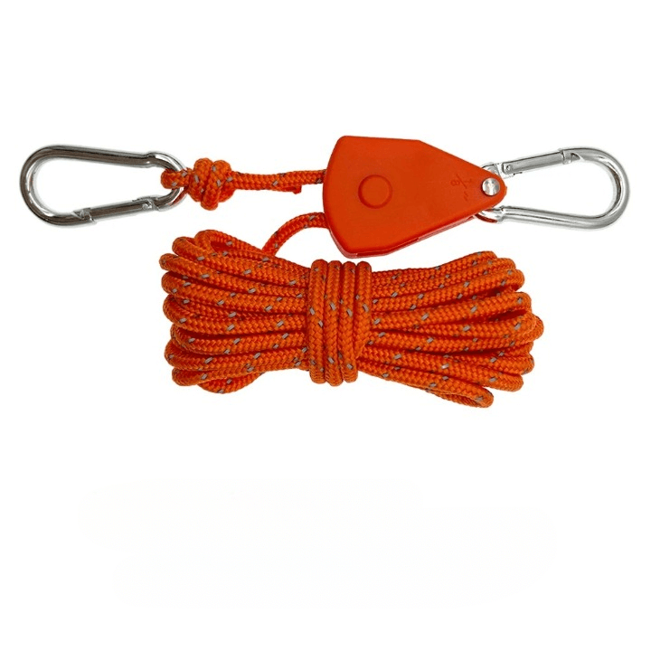 ReflectaCord – Reflekterande Tältlina 5M med Justerbar Trissa för Camping-Tent Accessories-BB-Orange-Hemnix