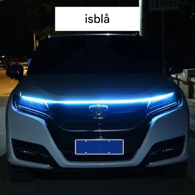 GlowTail - LED DRL Huvlist för Bil | 150cm Sekventiellt Ljusband med Vattentålig Design-Motor Vehicle Lighting-BB-Isblå-Hemnix
