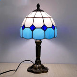 Retro barock LED-bordslampa E27 - Vintage Tiffany-glas MILA Sverige