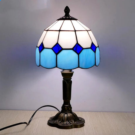 Retro barock LED-bordslampa E27 - Vintage Tiffany-glas MILA Sverige