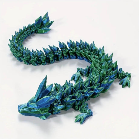DrakeMorph - Rörlig 3D-printad Drakmodell för Dekor och Fantasi-Action & Toy Figures-BB-Blå Grön-Hemnix