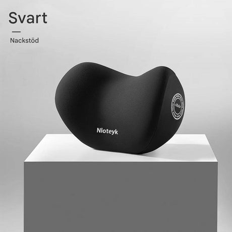 Travilo – Ergonomisk Nack- och Ryggkudde för Bilresor | Anpassningsbar Komfort i Varje Sits-Back & Lumbar Support Cushions-BB-1 svart nackstöd-Hemnix