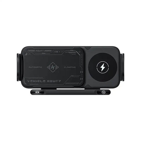 ChargeMount - Justerbar Smart Biltelefonhållare med 15W Trådlös Laddningsplatta för Fällbara Skärmar-Mobile Phone Stands-BB-Svart-Hemnix