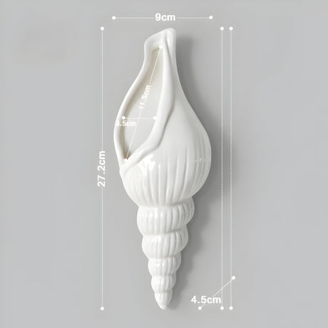 PearlShell Vas - Modern Vit Keramisk Snäcka Blomvas Carvallo