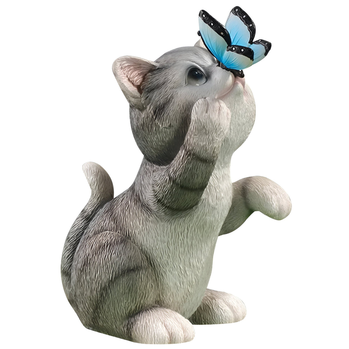 MoonlitPaws Light - Solarbatteridriven kattstaty med fjärilsbelysning Carvallo