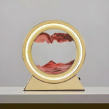 Sandbildslampa – LED-bordslampa med 3D sandmotiv | Avkopplande dekoration för vardagsrum och kontor Carvallo