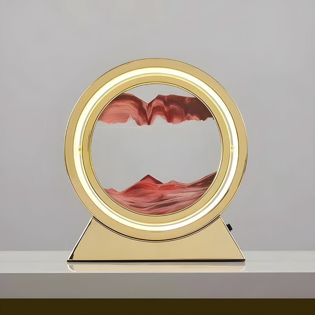 Sandbildslampa – LED-bordslampa med 3D sandmotiv | Avkopplande dekoration för vardagsrum och kontor Carvallo