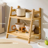 Kryddhylla i bambuimitat – 2-vånings kökshylla | Ideal för bänkskiva & kaffehörna Carvallo