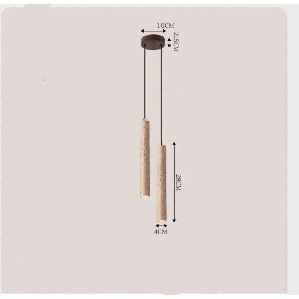 Radiance - Minimalist Lång Linje Travertin Wabi-Sabi Stil LED Kandelaber Ljus Carvallo