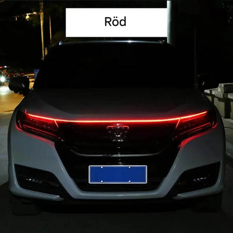 GlowTail - LED DRL Huvlist för Bil | 150cm Sekventiellt Ljusband med Vattentålig Design-Motor Vehicle Lighting-BB-Röd-Hemnix