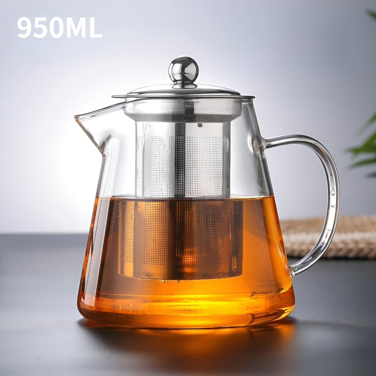 Värmebeständigt teset i borosilikatglas – Med filter | Ideal för att brygga blommote Carvallo