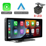 ViewMirror – Trådlös Smart Skärm för Bilen | CarPlay & Android Auto Utan Krångel-Rearview Mirror Mounts-BB-Monitor + 8 LED Backkamera-Hemnix