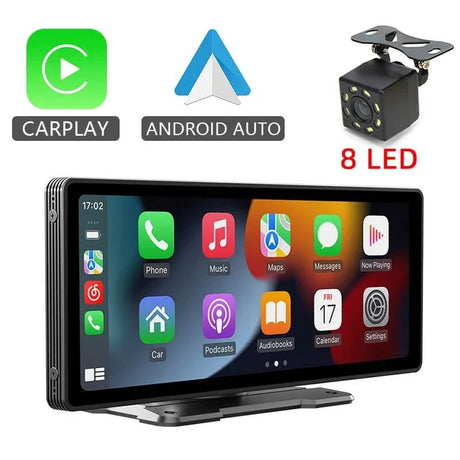 ViewMirror – Trådlös Smart Skärm för Bilen | CarPlay & Android Auto Utan Krångel-Rearview Mirror Mounts-BB-Monitor + 8 LED Backkamera-Hemnix