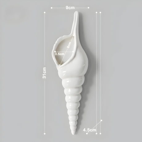 PearlShell Vas - Modern Vit Keramisk Snäcka Blomvas Carvallo