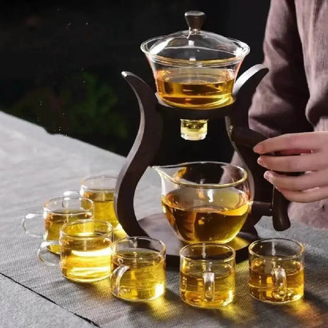 Glas Teaset med Magnetisk Flöde – Semi-Automatisk Kanna, Värmebeständig och Elegant Carvallo