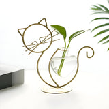 PawBloom – Hjärtaformad glasplantekasse med katts inspirerad hållare Carvallo