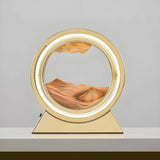 Sandbildslampa – LED-bordslampa med 3D sandmotiv | Avkopplande dekoration för vardagsrum och kontor Carvallo