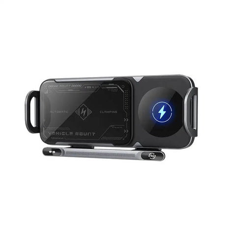 ChargeMount - Justerbar Smart Biltelefonhållare med 15W Trådlös Laddningsplatta för Fällbara Skärmar-Mobile Phone Stands-BB-Silver-Hemnix