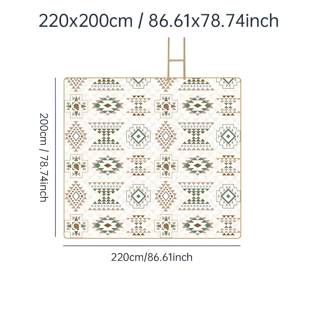Picknickfilt med rutigt mönster – Vattentålig & Fällbar | Idealisk för Park, Strand & Camping Carvallo