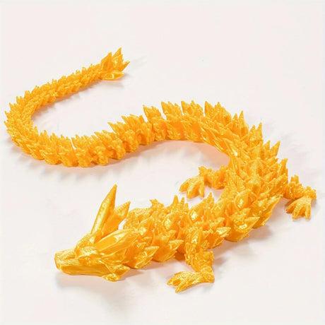 DrakeMorph - Rörlig 3D-printad Drakmodell för Dekor och Fantasi-Action & Toy Figures-BB-Guld-Hemnix