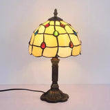 Retro barock LED-bordslampa E27 - Vintage Tiffany-glas MILA Sverige