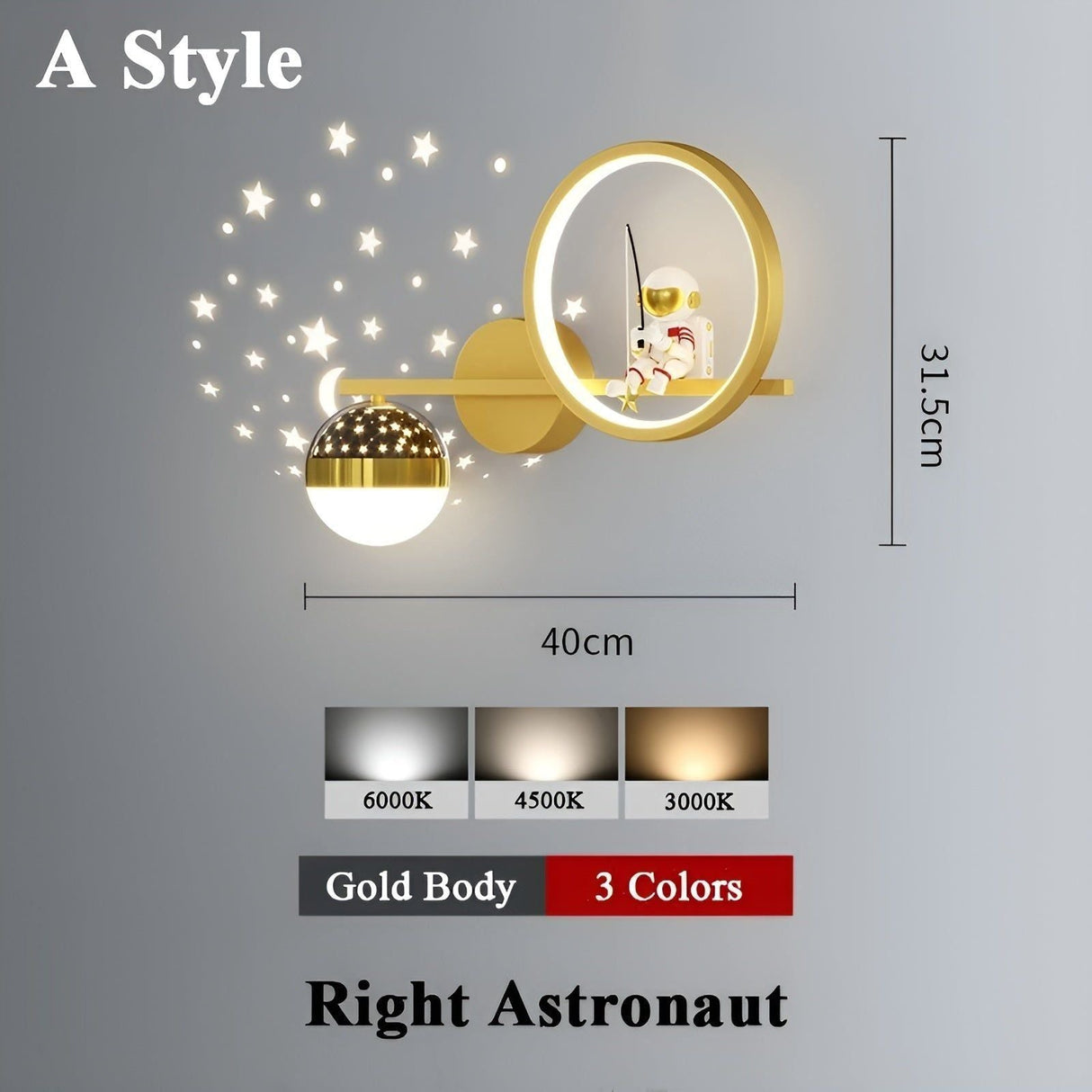 AstroGlow Lampa - Modern Barn Stjärnhimmel Projektor LED Vägglampa Carvallo