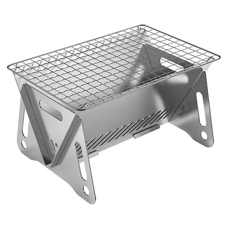 Carvallo Faltgrill | Kompakt & Bärbar | Rostfritt stål BBQ-Grill för 2–4 personer | Ideal för camping & utomhus Carvallo