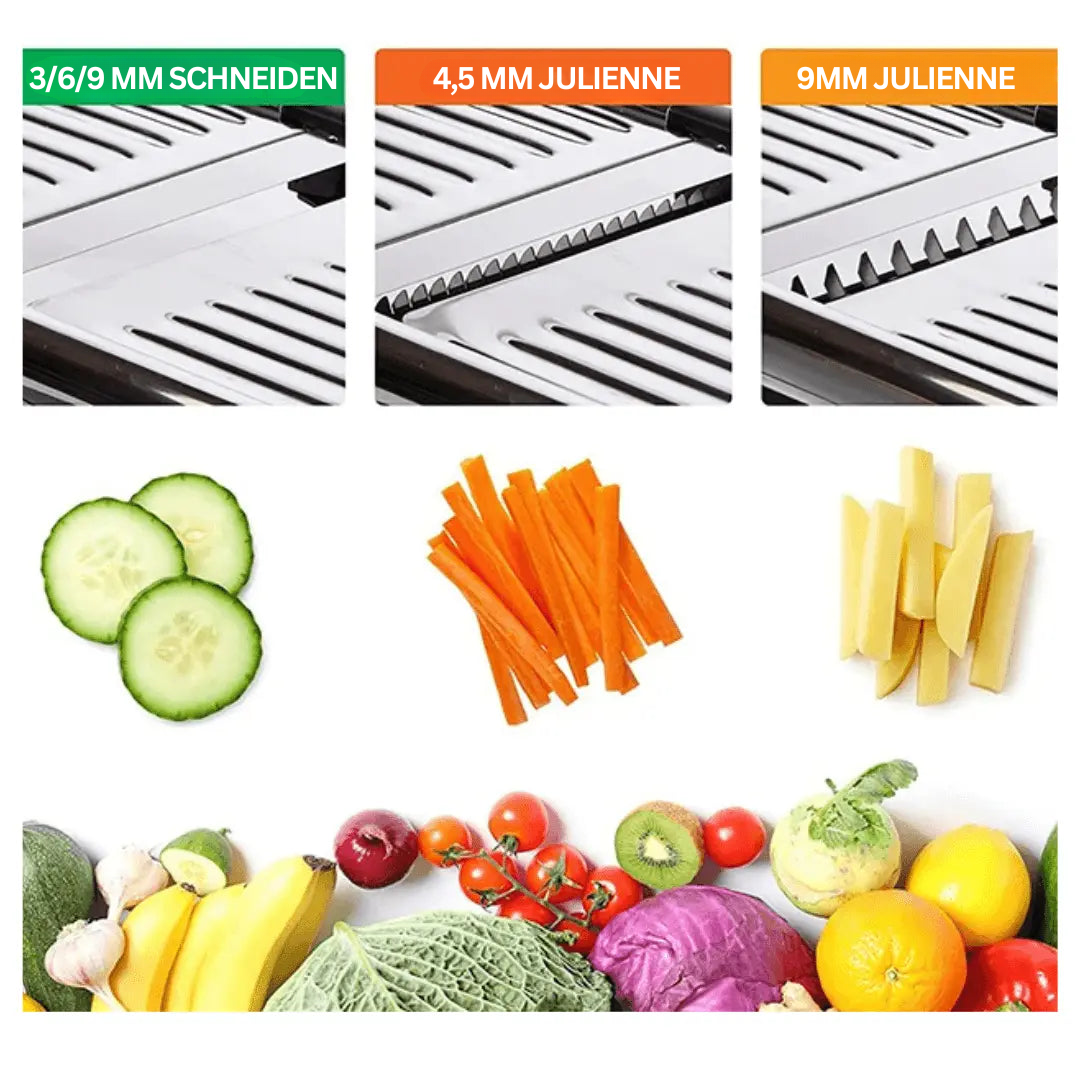 Justerbar mandolinskivare – Precisionsgrönsaksskärare i rostfritt stål MILA Sverige